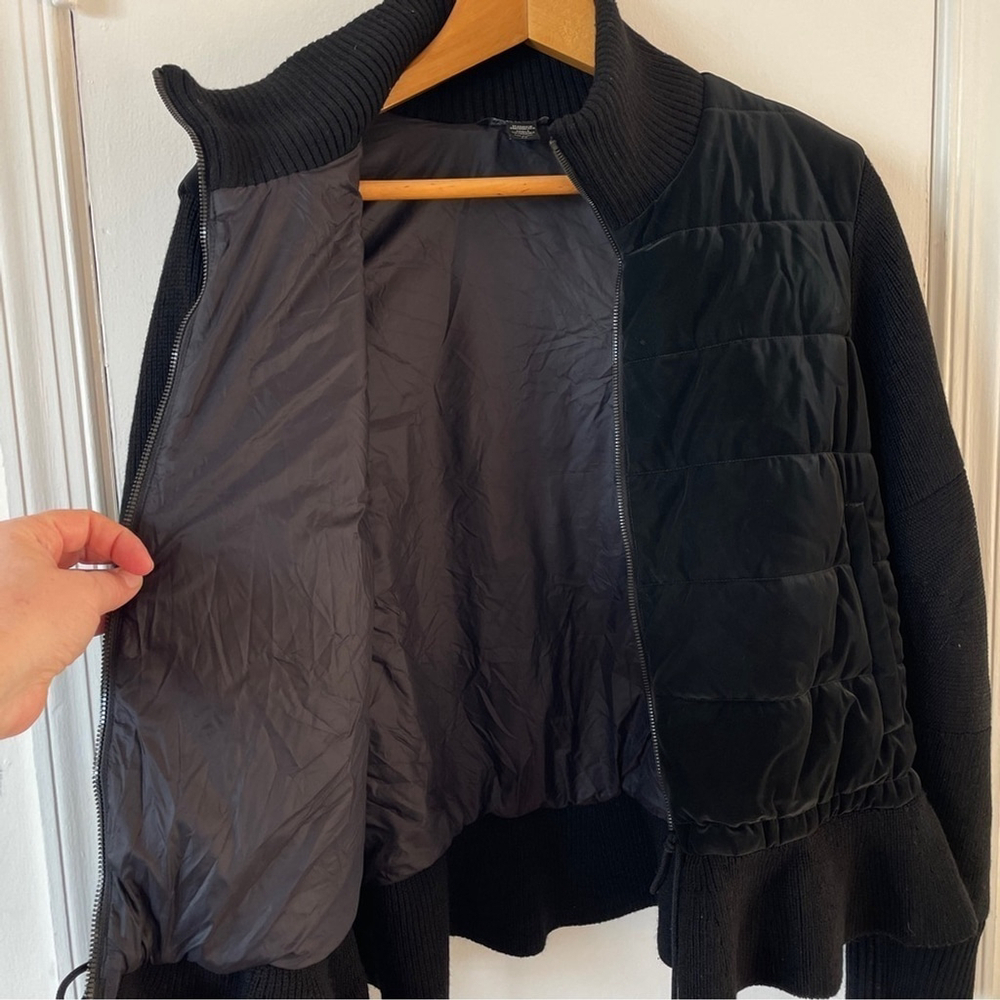 Athleta Hanover Hybrid Black Peplum Primaloft Zip-up Quilted Puffer Jacket 1X - Picture 11 of 12